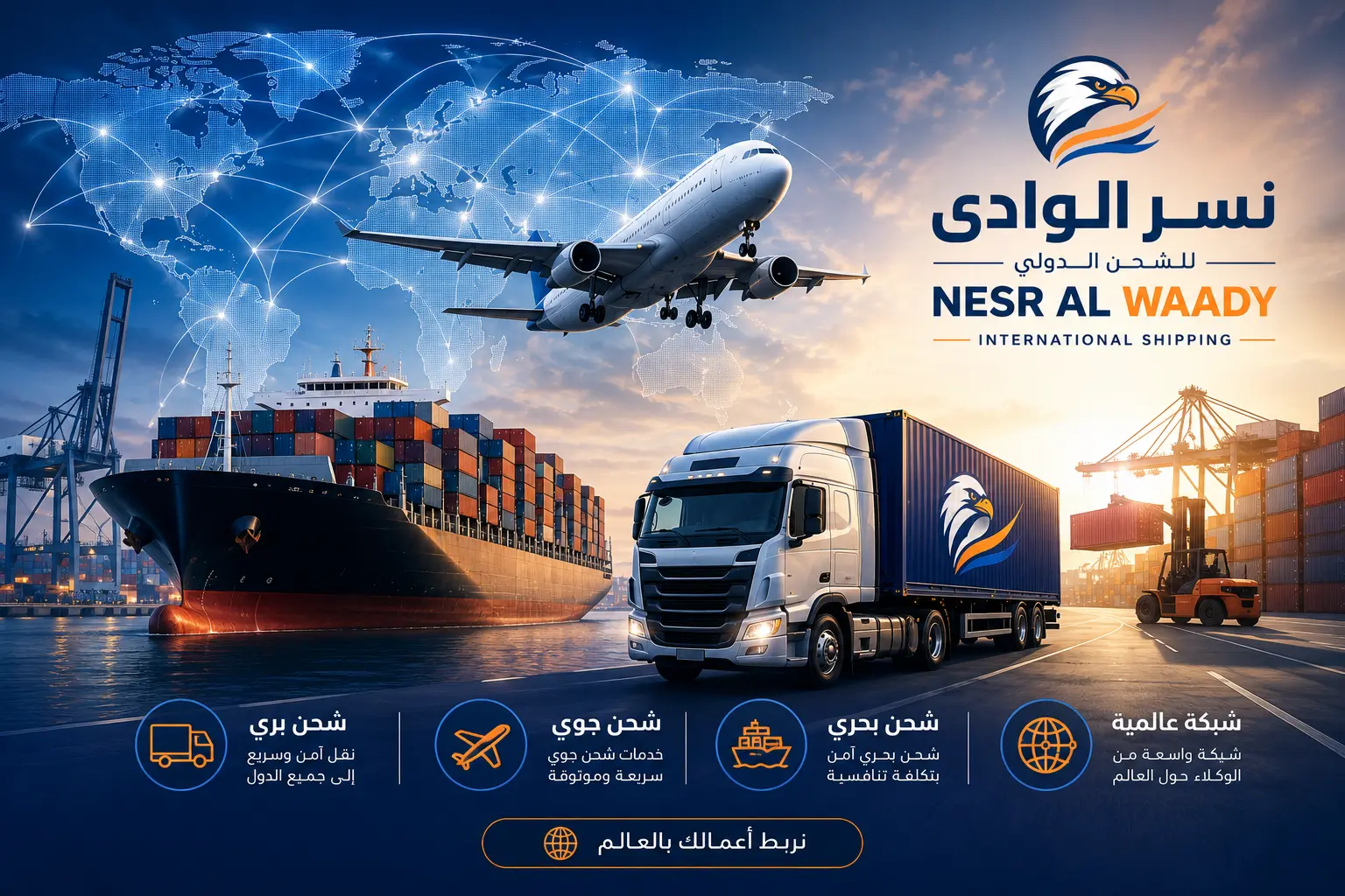 خدمات الشحن الدولي من نسر الوادي